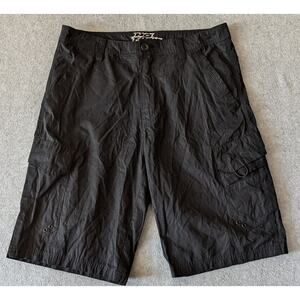 NO FEAR Shorts‎ Size 32 Cargo Performance Beach Casual Black Pockets